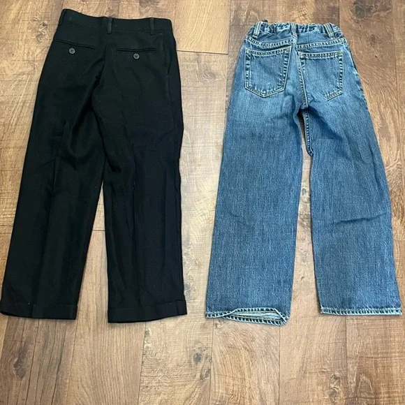 2 pairs boys pants Sz 8 slim jeans dress pants GAP van heusen black blue - Picture 8 of 8